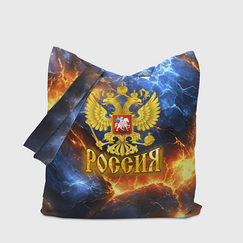 Сумка-шоппер Россия герб и огонь / 3D-принт – фото 1