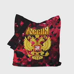 Сумка-шопер Россия - герб на текстуре, цвет: 3D-принт