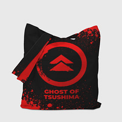 Сумка-шоппер Ghost of Tsushima - red gradient