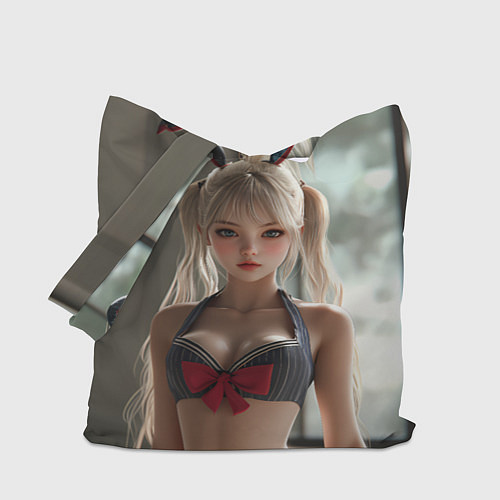 Сумка-шоппер Девушка блондинка с ушками зайца / 3D-принт – фото 1