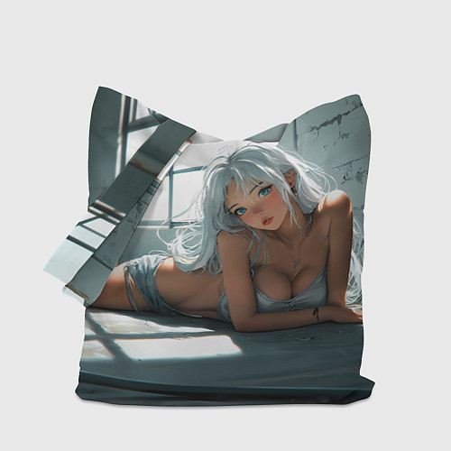 Сумка-шоппер Блондинка лежит у окна / 3D-принт – фото 1