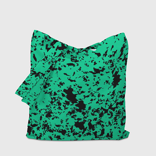 Сумка-шоппер Нефритовый зелёный пятнистый / 3D-принт – фото 1