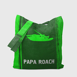 Сумка-шопер Papa Roach - green gradient по-центру, цвет: 3D-принт