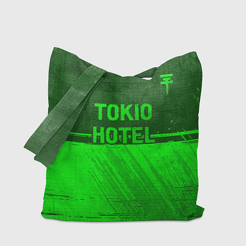 Сумка-шоппер Tokio Hotel - green gradient посередине / 3D-принт – фото 1