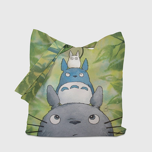 Сумка-шоппер Тоторо в лесу акварель / 3D-принт – фото 1