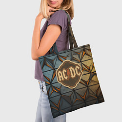 Сумка-шопер ACDC винтажный логотип, цвет: 3D-принт — фото 2