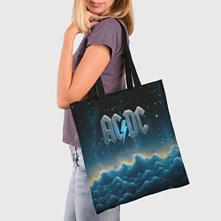 Сумка-шопер ACDC логотип ледяной с молнией, цвет: 3D-принт — фото 2