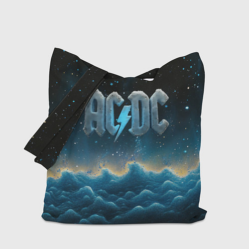 Сумка-шоппер ACDC логотип ледяной с молнией / 3D-принт – фото 1