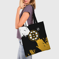 Сумка-шопер Бостон Брюинз - разлитая краска, цвет: 3D-принт — фото 2