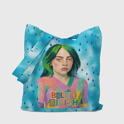 Сумка-шопер Билли Айлиш в стиле коллажа, цвет: 3D-принт