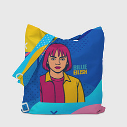 Сумка-шопер Билли Айлиш разноцветный рисунок, цвет: 3D-принт