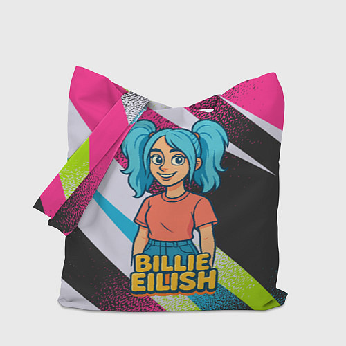 Сумка-шоппер Билли Айлиш в стиле мультфильма / 3D-принт – фото 1