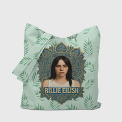 Сумка-шопер Билли Айлиш рамка мандала, цвет: 3D-принт