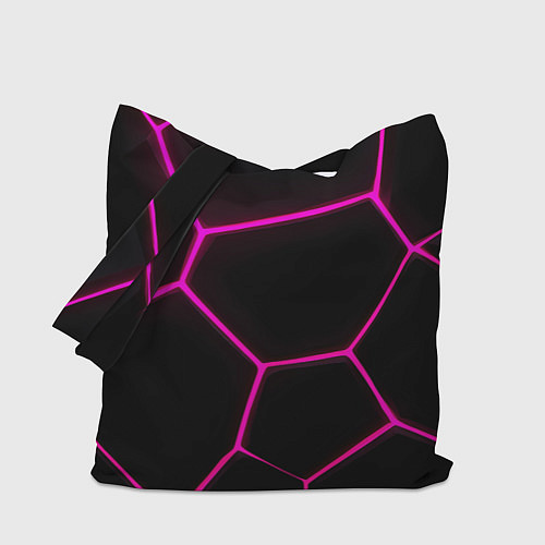 Сумка-шоппер Черные соты текстура / 3D-принт – фото 1