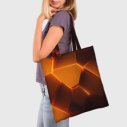 Сумка-шопер Оранжевые объемные пластины, цвет: 3D-принт — фото 2