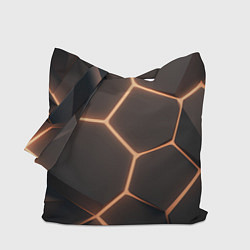 Сумка-шопер Серая текстура из сот, цвет: 3D-принт