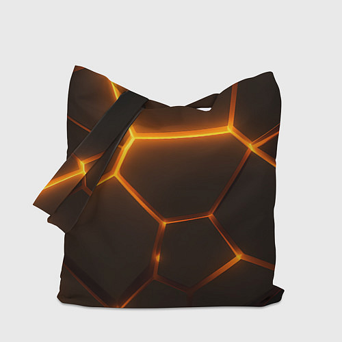Сумка-шоппер Оранжевое свечение текстура / 3D-принт – фото 1