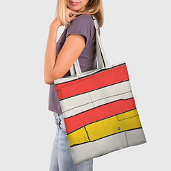 Сумка-шопер Красные полоски, цвет: 3D-принт — фото 2