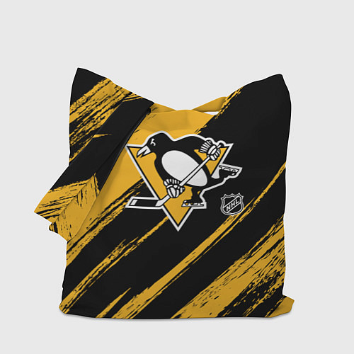 Сумка-шоппер Питтсбург Пингвинз - брызги краски / 3D-принт – фото 1