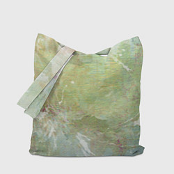 Сумка-шоппер Абстракция - white waves on green background