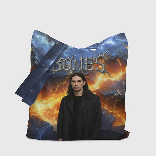 Сумка-шоппер Bones на фоне разломных плит / 3D-принт – фото 1