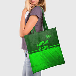 Сумка-шопер Linkin Park 2024 - green gradient посередине, цвет: 3D-принт — фото 2