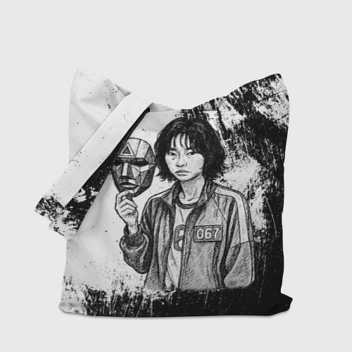 Сумка-шоппер Squid Game Игрок 067 держит маску / 3D-принт – фото 1