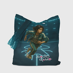 Сумка-шопер Игра в кальмара - игрок 067 бежит, цвет: 3D-принт