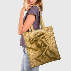 Сумка-шопер Гробница с оттиском инопланетянина, цвет: 3D-принт — фото 2