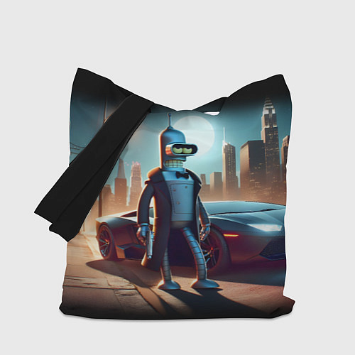 Сумка-шоппер Бендер с пистолетом - Нью-Йоркская мафия / 3D-принт – фото 1