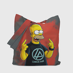 Сумка-шопер Гомер в футболке Linkin Park, цвет: 3D-принт