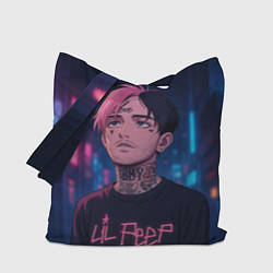 Сумка-шопер LiL Peep - Неоновый аниме арт, цвет: 3D-принт