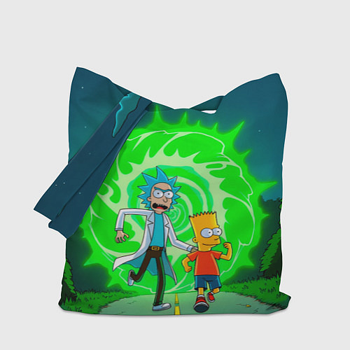 Сумка-шоппер Рик и Барт Симпсон / 3D-принт – фото 1