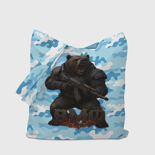 Сумка-шоппер ВМФ злой медведь с автоматом / 3D-принт – фото 1