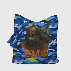 Сумка-шопер ВМФ злой медведь в шлеме, цвет: 3D-принт