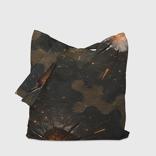 Сумка-шоппер Камуфляж со следами от пуль / 3D-принт – фото 1