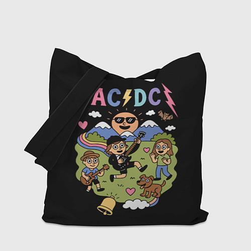 Сумка-шоппер ACDC, мультяшный стиль / 3D-принт – фото 1
