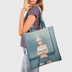Сумка-шопер Дандадан бабушка в ванной, цвет: 3D-принт — фото 2