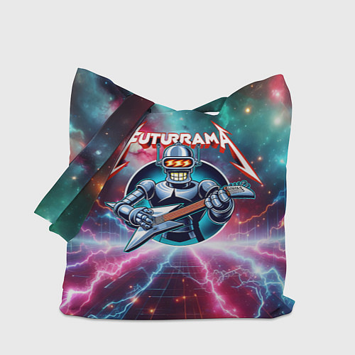 Сумка-шоппер Гитарист Бендер рок группы Футурама / 3D-принт – фото 1