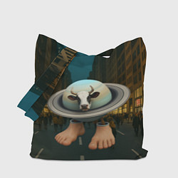 Сумка-шопер Ла Вака Сатурно Сатурнита мем, цвет: 3D-принт