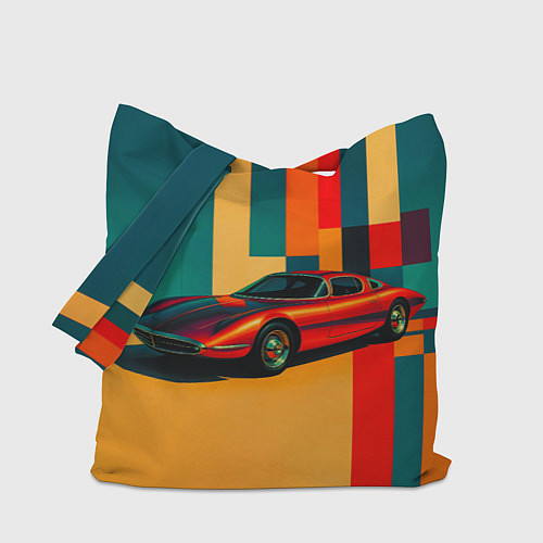 Сумка-шоппер Спорткар ретрофутуризм поп-арт 1970-е / 3D-принт – фото 1