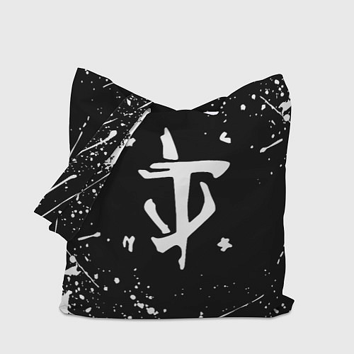 Сумка-шоппер Doom краски белые / 3D-принт – фото 1