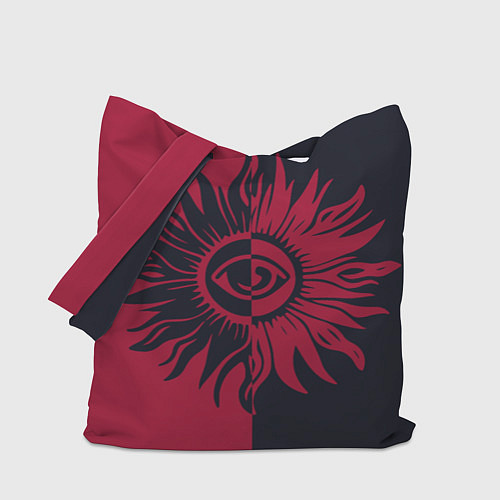 Сумка-шоппер Солнце красно-синее / 3D-принт – фото 1