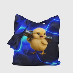 Сумка-шопер Цыпленок с базукой, цвет: 3D-принт