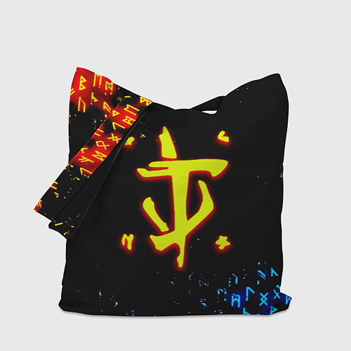 Сумка-шоппер Doom огненные символы / 3D-принт – фото 1