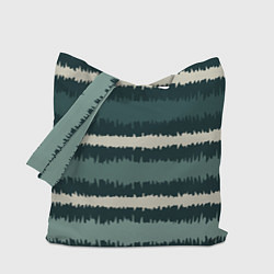Сумка-шопер Полосы зигзагообразные зеленые, цвет: 3D-принт
