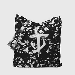 Сумка-шопер Дум белые брызги красок, цвет: 3D-принт