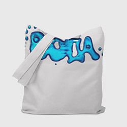 Сумка-шопер Вода мерч логотип надпись, цвет: 3D-принт