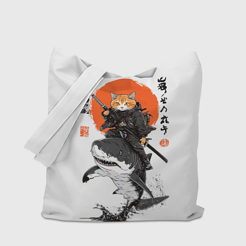 Сумка-шоппер Кот на акуле / 3D-принт – фото 1