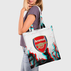 Сумка-шопер Arsenal огонь глитч, цвет: 3D-принт — фото 2